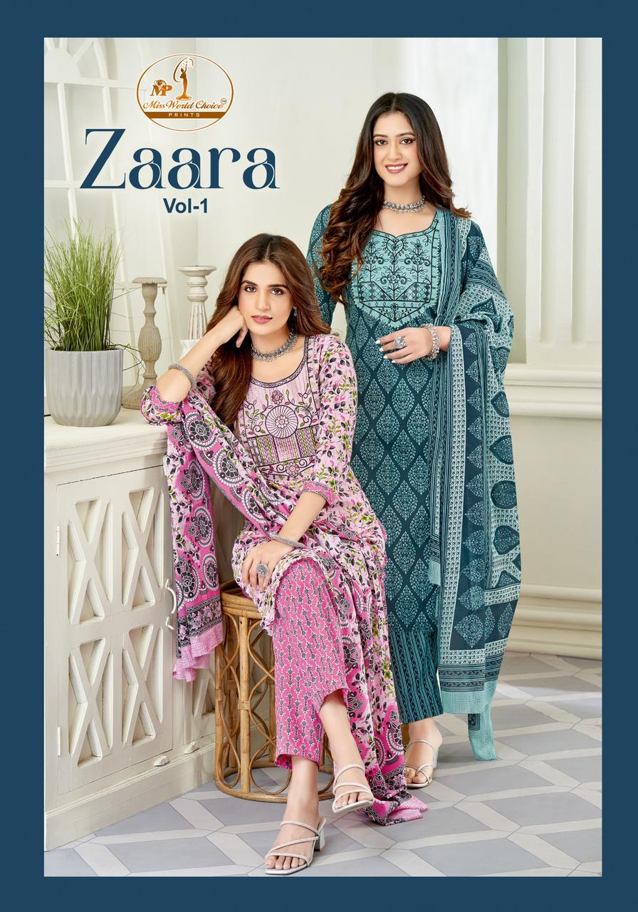 Zaara Vol 1 By Miss World Slub Cotton Dress Material Wholesale Shop In Surat